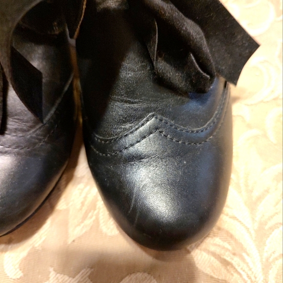 🐈⬛ Glorious RARE Vintage Hush Puppies Velvet Ribbon Spectator Booties - 7.5M - Picture 7 of 16